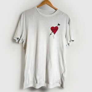 AllSaints White Tee with Red Heart Graphic